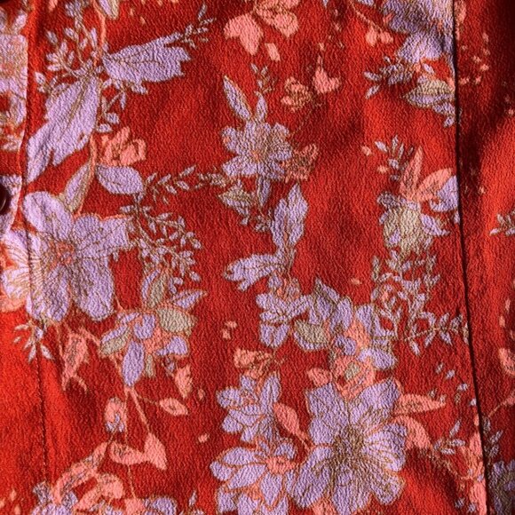 Free People Retro Love Midi Floral Skirt in Burnt Orange Size 0 - Picture 6 of 7